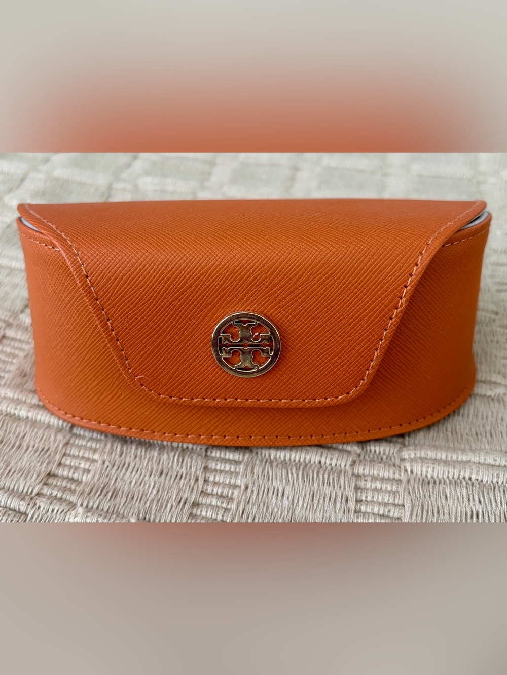 TORY BURCH Signature Orange Logo Sunglasses Case
